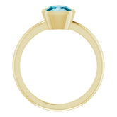 14K Yellow Natural London Blue Topaz Ring